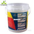 Seaux en plastique transparent avec couvercles 20 ltr